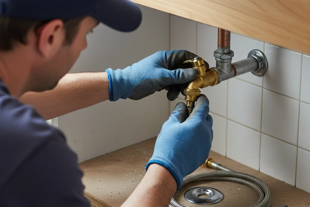Shutoff valve and fitting work during Faucet and Fixture Repair in Akron
